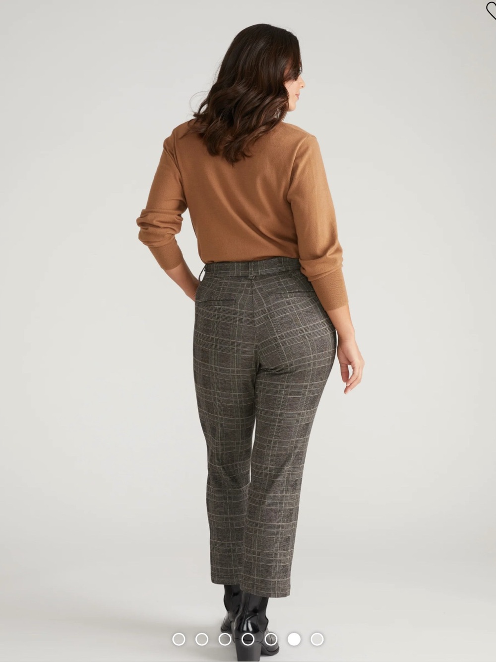 Universal Standard Cigarette Ponte Pants in British Plaid Print Size M (18-20) - Picture 2 of 9